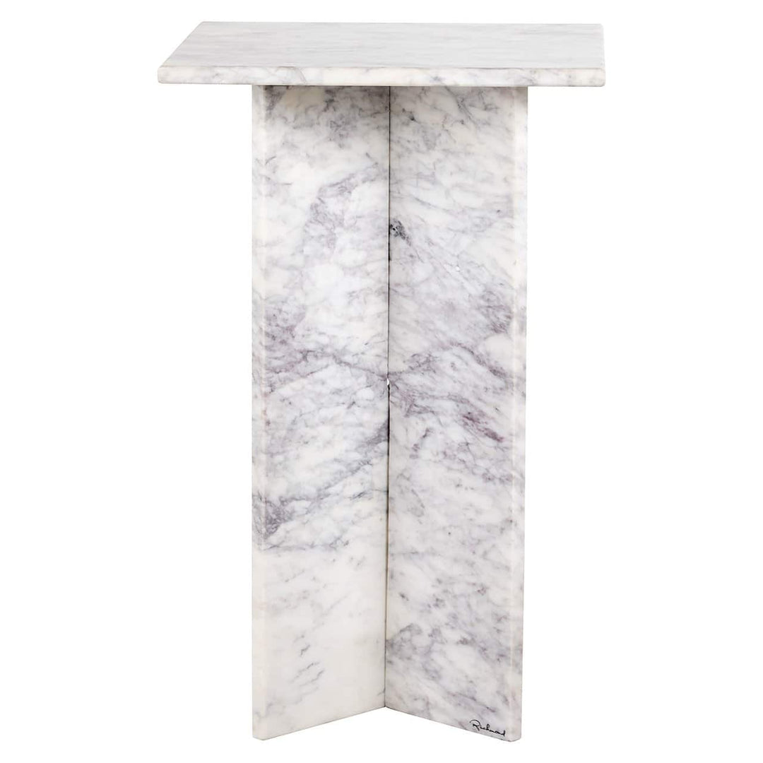 Richmond Interiors Holmes White Marble Square Side Table