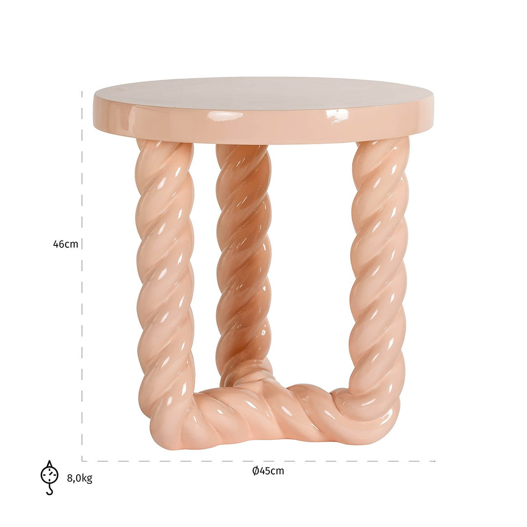 Richmond Interiors Rosly Pastel Pink Twisted Round Side Table
