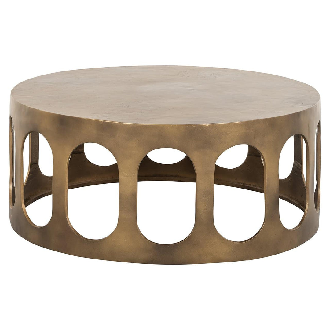 Richmond Interiors Du Pont Brushed Gold Round Coffee Table