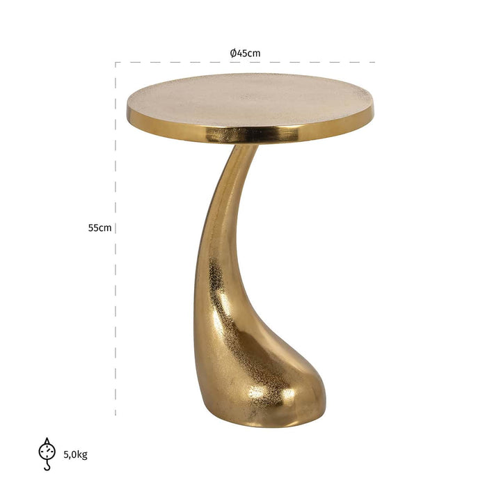 Richmond Interiors Dolphin Gold Round Side Table