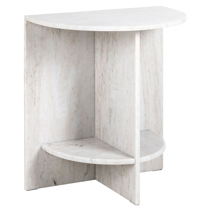 Richmond Interiors Lansky White Rajasthan Marble Side Table