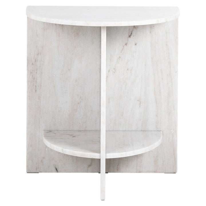 Richmond Interiors Lansky White Rajasthan Marble Side Table