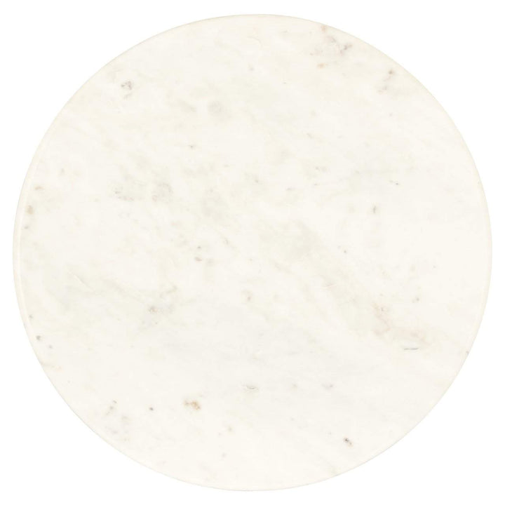 Richmond Interiors Boann White Glass & Gold Round Side Table