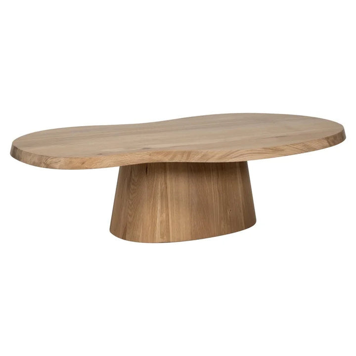 Richmond Interiors Riva Carved Natural Oak Wood Abstract Coffee Table
