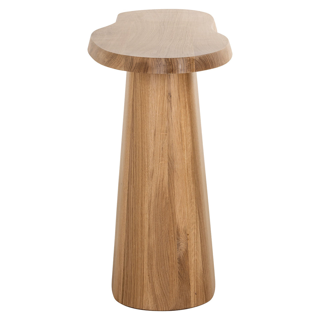 Richmond Interiors Riva Carved Natural Oak Wood Abstract Console Table