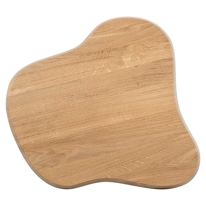 Richmond Interiors Riva Carved Natural Oak Wood Abstract Side Table