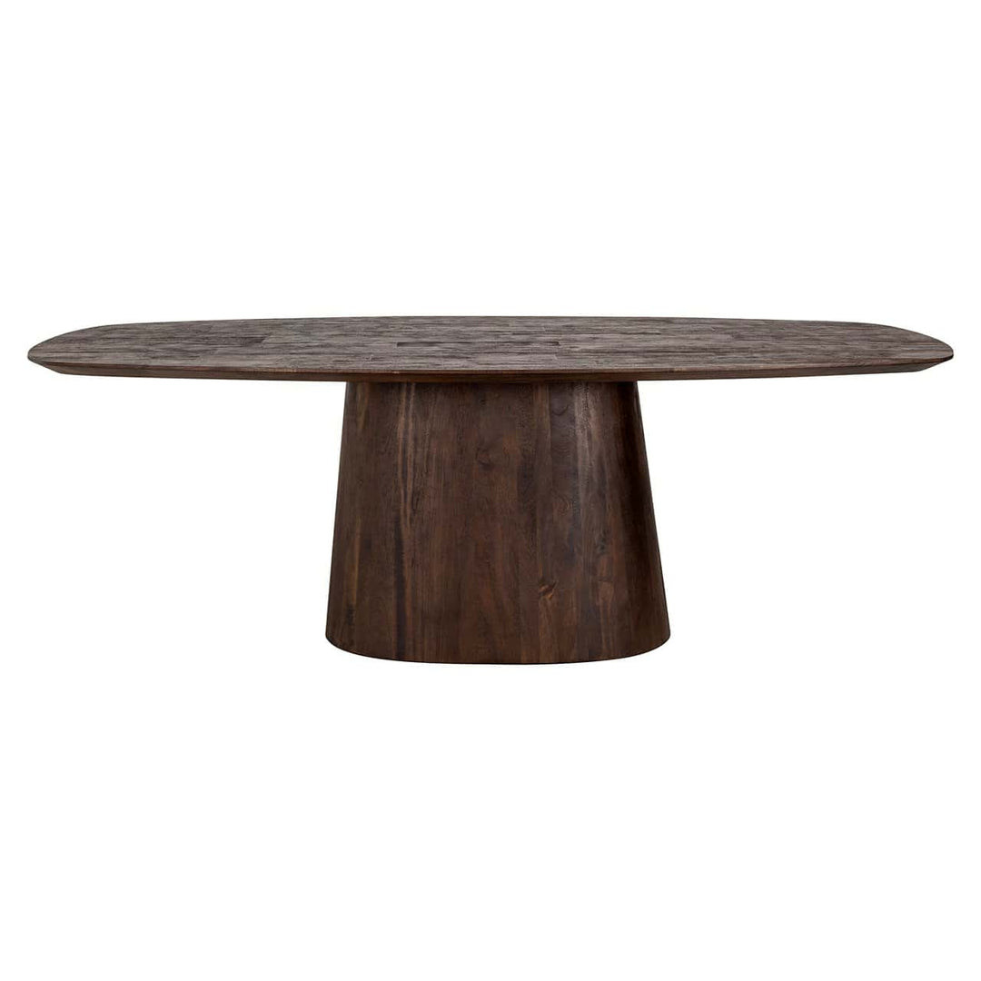 Richmond Interiors Alix Danish Dark Brown Mango Wood Oval Dining Table | 8 Seater