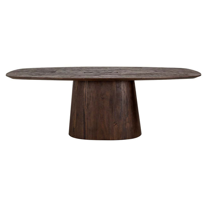Richmond Interiors Alix Danish Dark Brown Mango Wood Oval Dining Table | 8 Seater