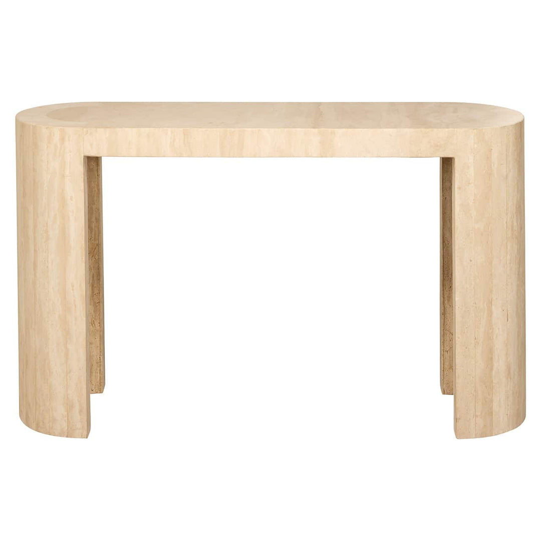 Richmond Interiors Biltmore Italian Travertine Beige Console Table