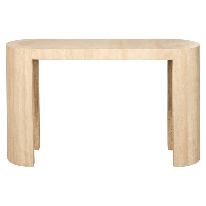Richmond Interiors Biltmore Italian Travertine Beige Console Table