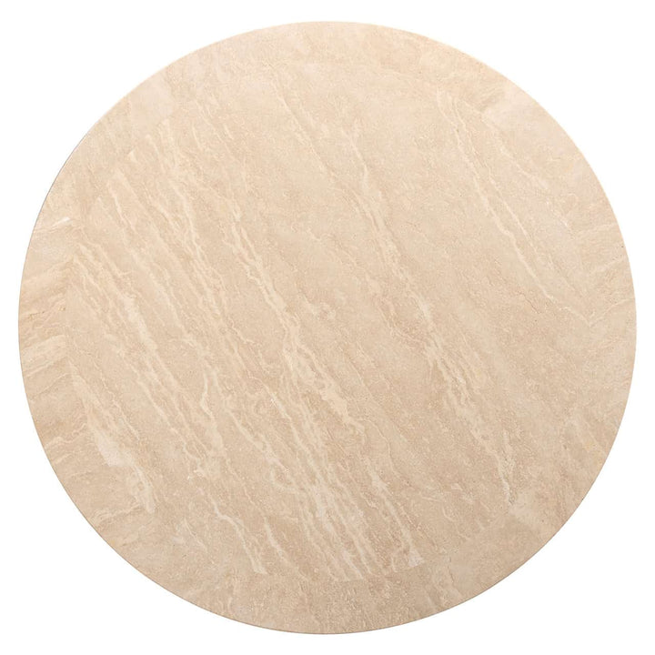 Richmond Interiors Biltmore Italian Beige Travertine Round Coffee Table