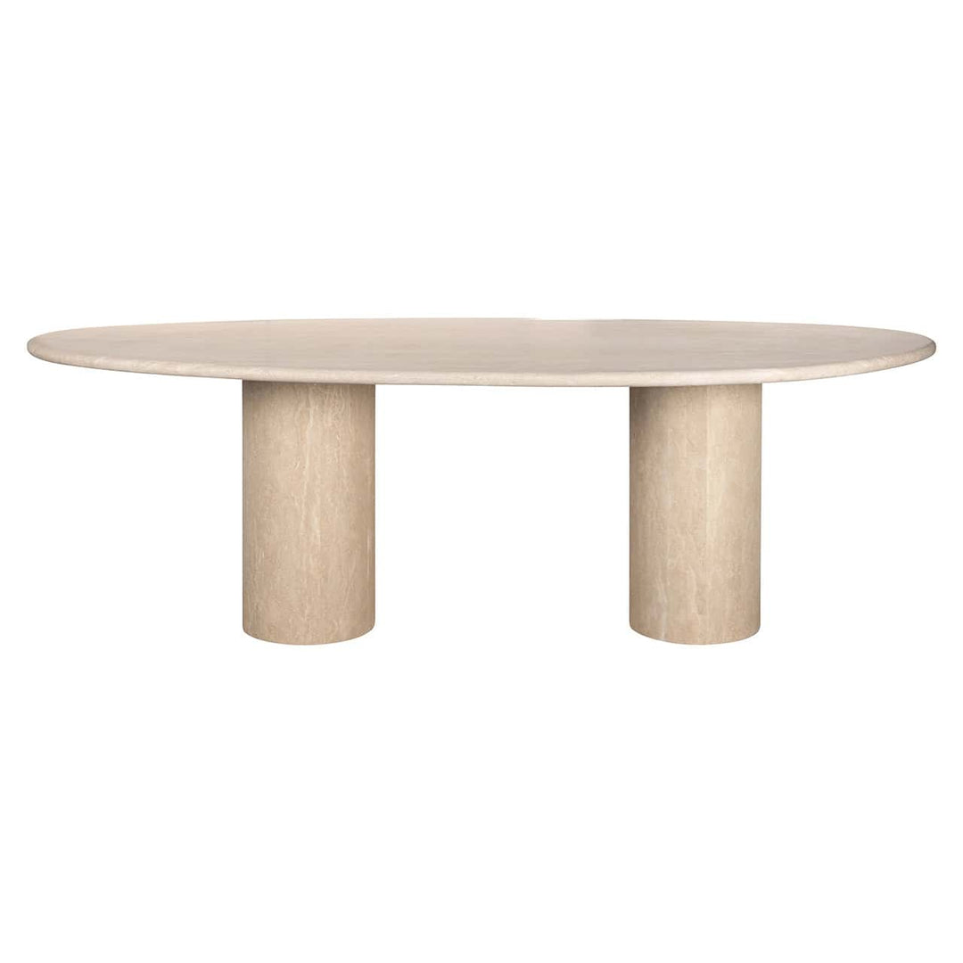 Richmond Interiors Renaissance Italian Travertine Beige Oval Dining Table