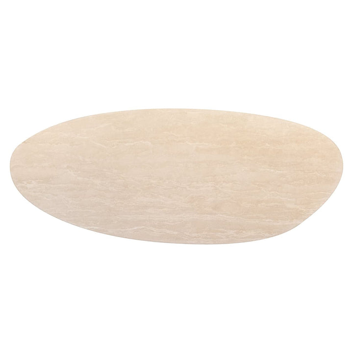 Richmond Interiors Renaissance Italian Travertine Beige Oval Dining Table