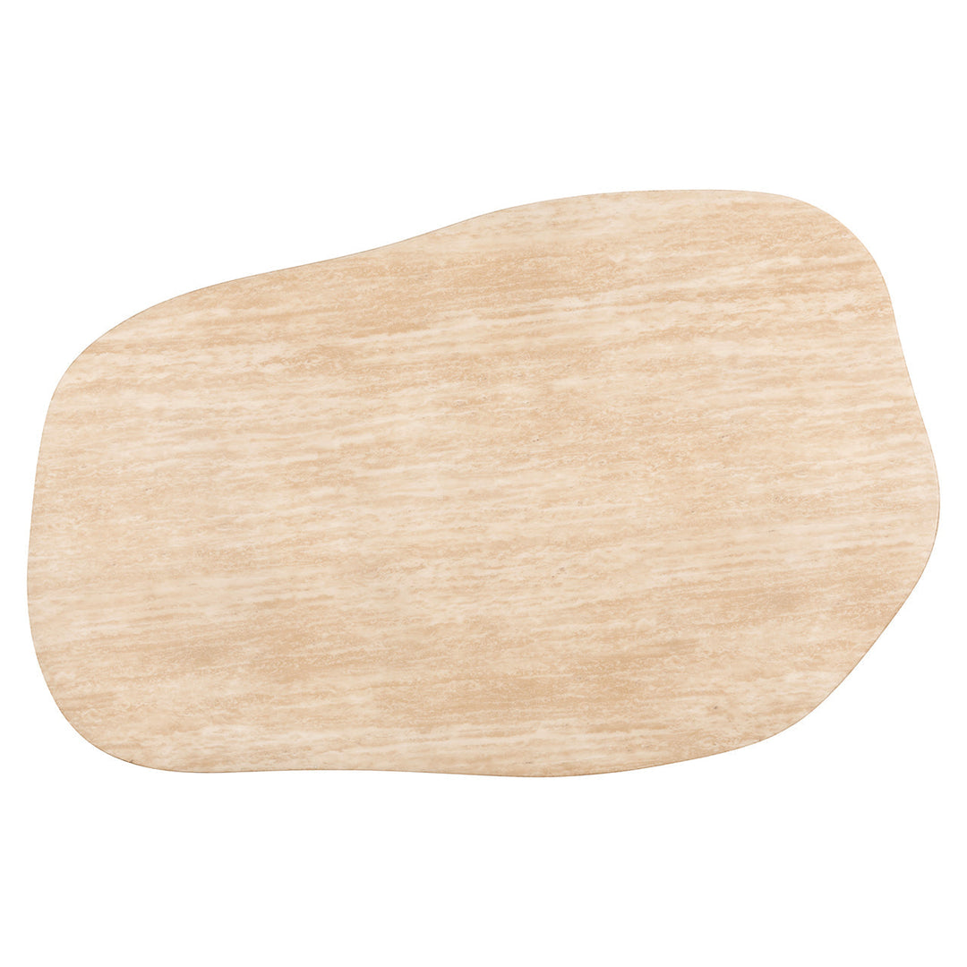 Richmond Interiors Fictus Beige Travertine Abstract Rounded Coffee Table