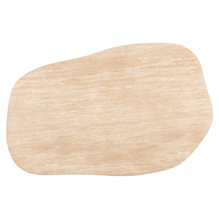 Richmond Interiors Fictus Beige Travertine Abstract Rounded Coffee Table