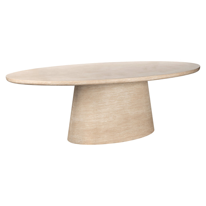 Richmond Interiors Fictus Beige Travertine Rounded Dining Table | 240 cm
