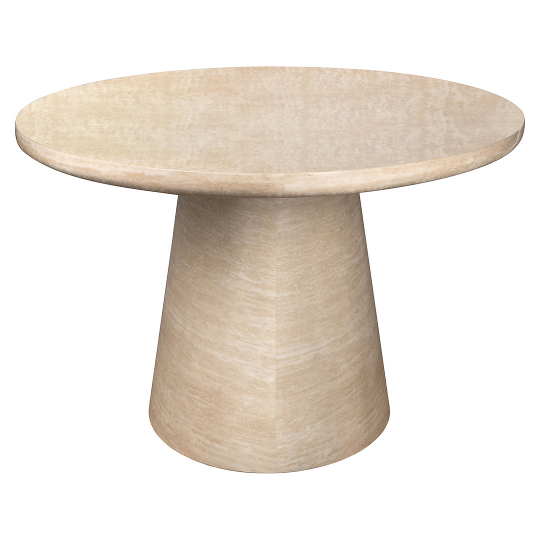 Richmond Interiors Fictus Beige Travertine Rounded Dining Table | 240 cm