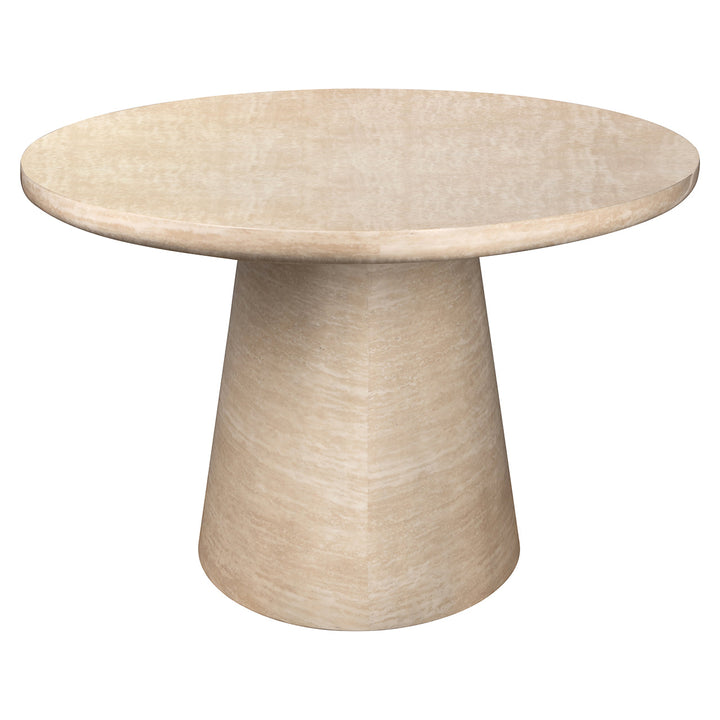 Richmond Interiors Fictus Beige Travertine Rounded Dining Table | 240 cm
