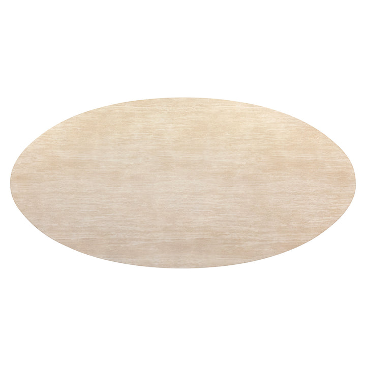 Richmond Interiors Fictus Beige Travertine Rounded Dining Table | 240 cm
