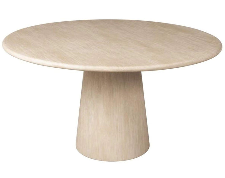 Richmond Interiors Fictus Beige Travertine Round Dining Table | 4-6 Seater