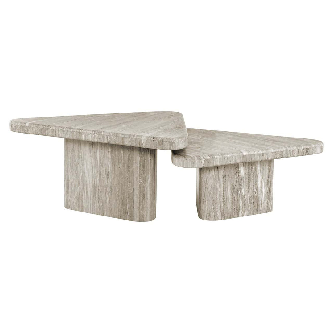 Richmond Interiors Dwayne White Marble Coffee Table | Set Of 2