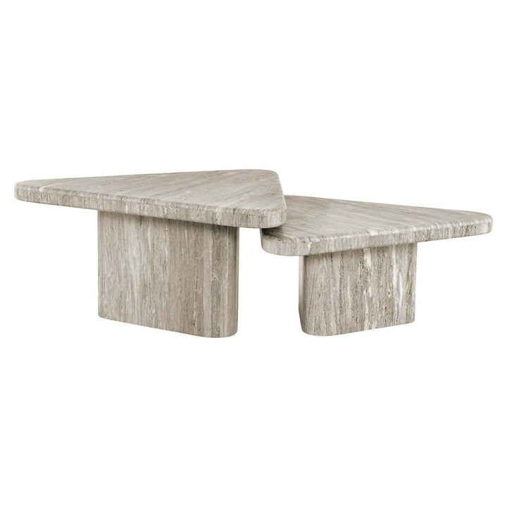 Richmond Interiors Dwayne White Marble Coffee Table | Set Of 2