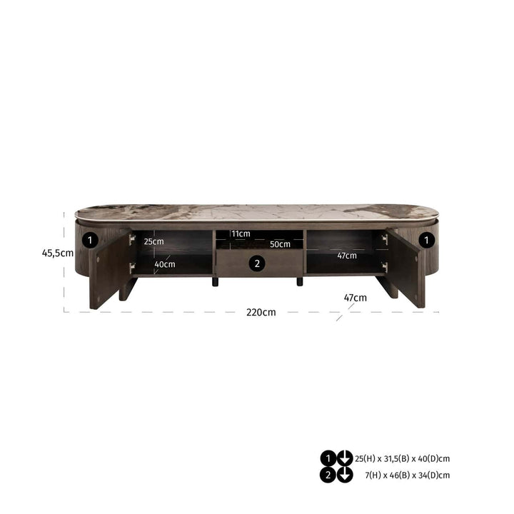 Richmond Interiors Langford Brown TV Cabinet