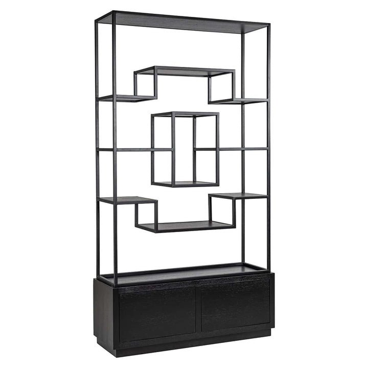 Richmond Interiors Bonvoy Black Oak Wood Display Unit