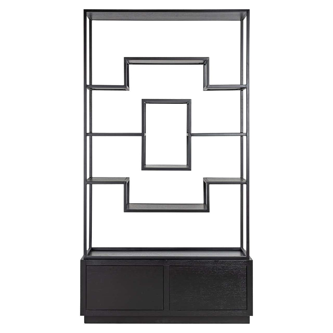 Richmond Interiors Bonvoy Black Oak Wood Display Unit