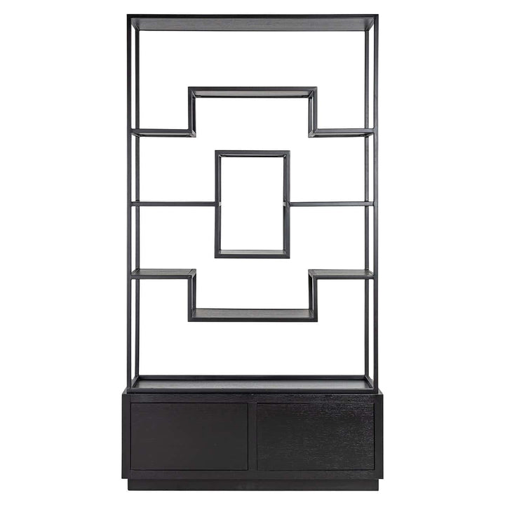 Richmond Interiors Bonvoy Black Oak Wood Display Unit