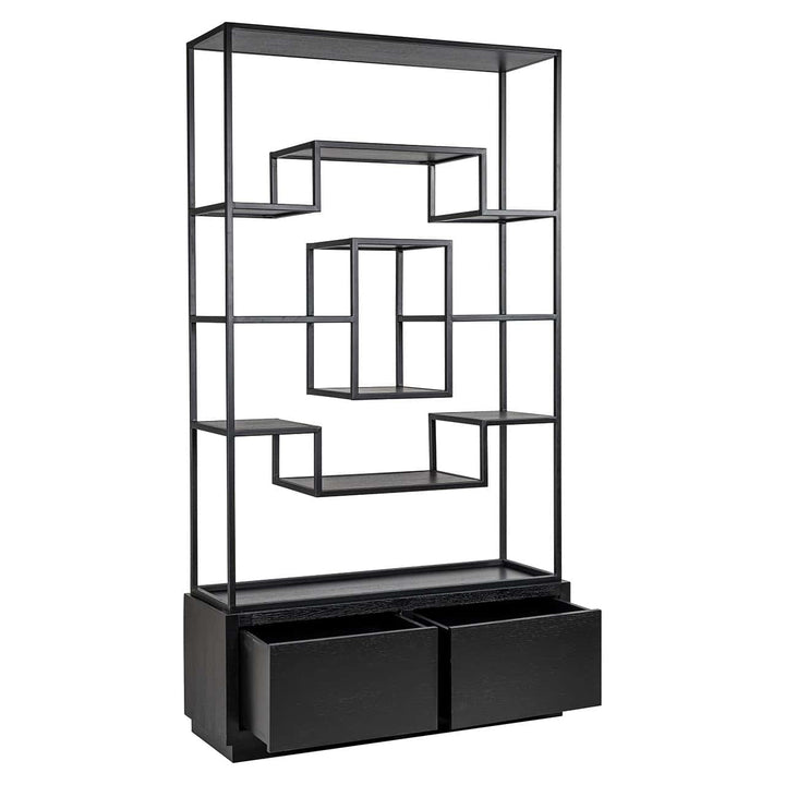 Richmond Interiors Bonvoy Black Oak Wood Display Unit