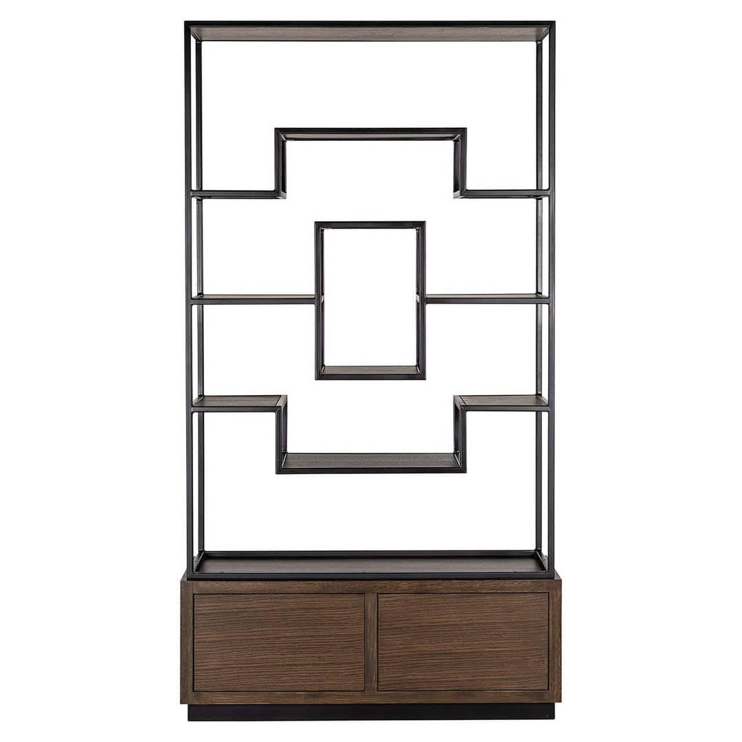 Richmond Interiors Bonvoy Walnut Brown Oak Wood Display Unit