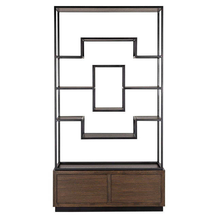 Richmond Interiors Bonvoy Walnut Brown Oak Wood Display Unit