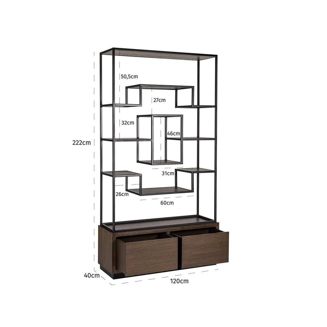 Richmond Interiors Bonvoy Walnut Brown Oak Wood Display Unit