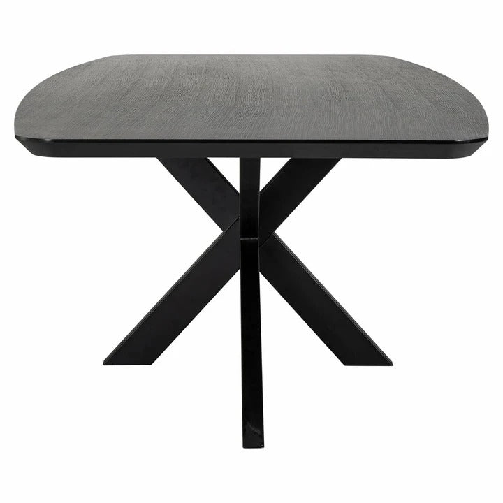Richmond Interiors Bonvoy Black Oak Wood Dining Table | 8 Seater