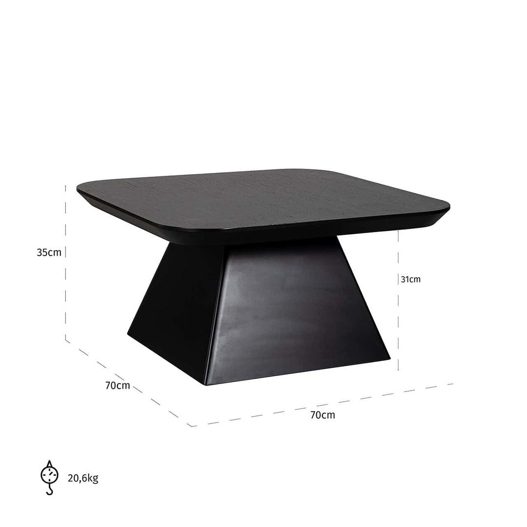 Richmond Interiors Bonvoy Black Oak Wood Square Coffee Table