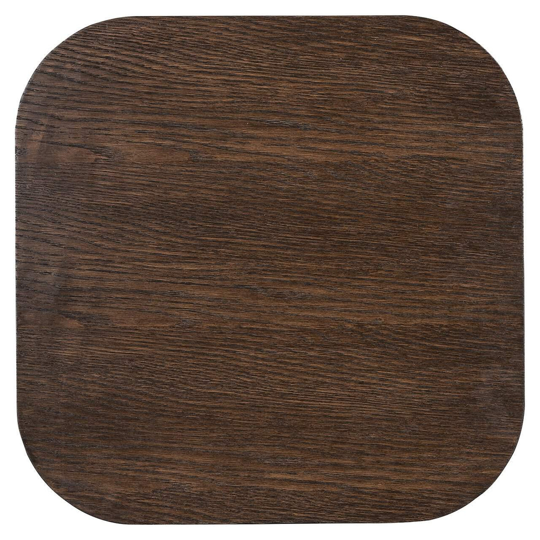 Richmond Interiors Bonvoy Black & Walnut Brown Oak Wood Square Side Table