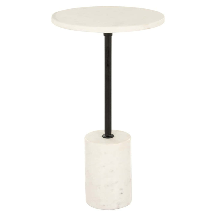 Richmond Interiors Misty Cream Marble Round Side Table