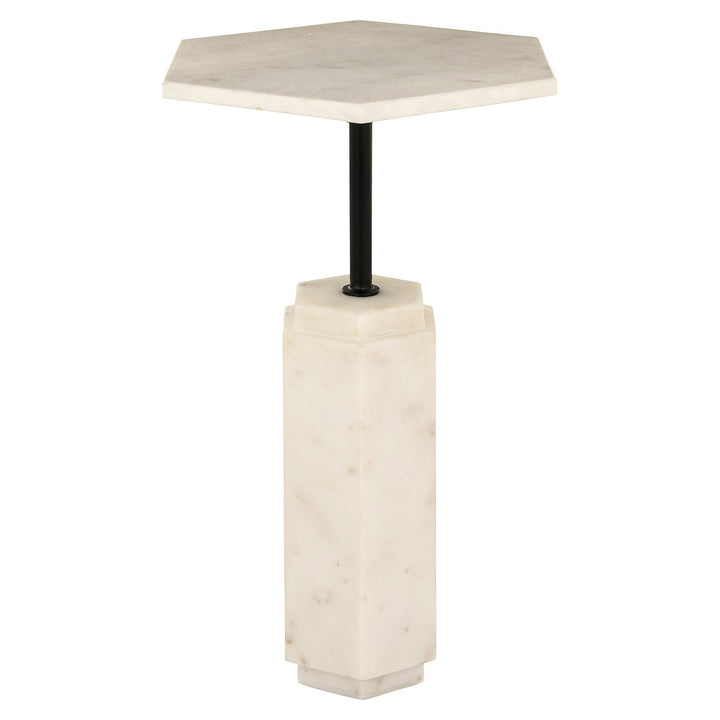 Richmond Interiors Misty Cream Marble Round Side Table