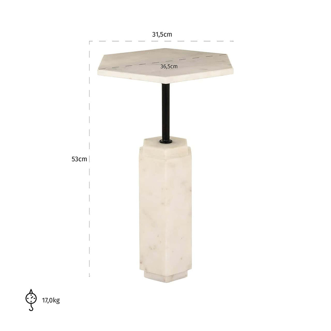 Richmond Interiors Misty Cream Marble Round Side Table