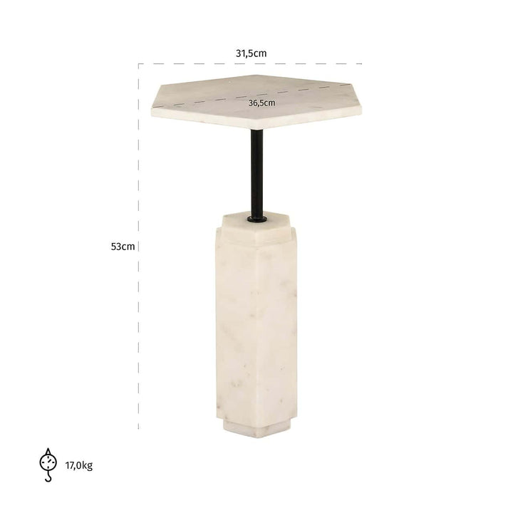 Richmond Interiors Misty Cream Marble Round Side Table