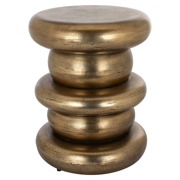 Richmond Interiors Ela Gold Stacked Round Side Table