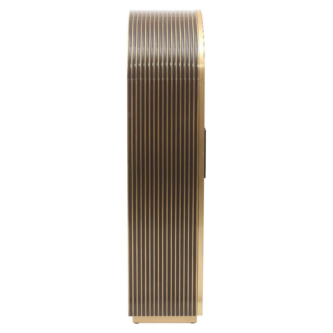 Richmond Interiors Les Arcs Brushed Gold Ribbed Cabinet