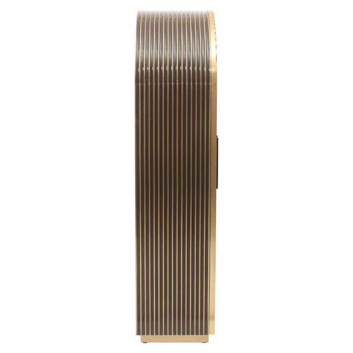 Richmond Interiors Les Arcs Brushed Gold Ribbed Cabinet