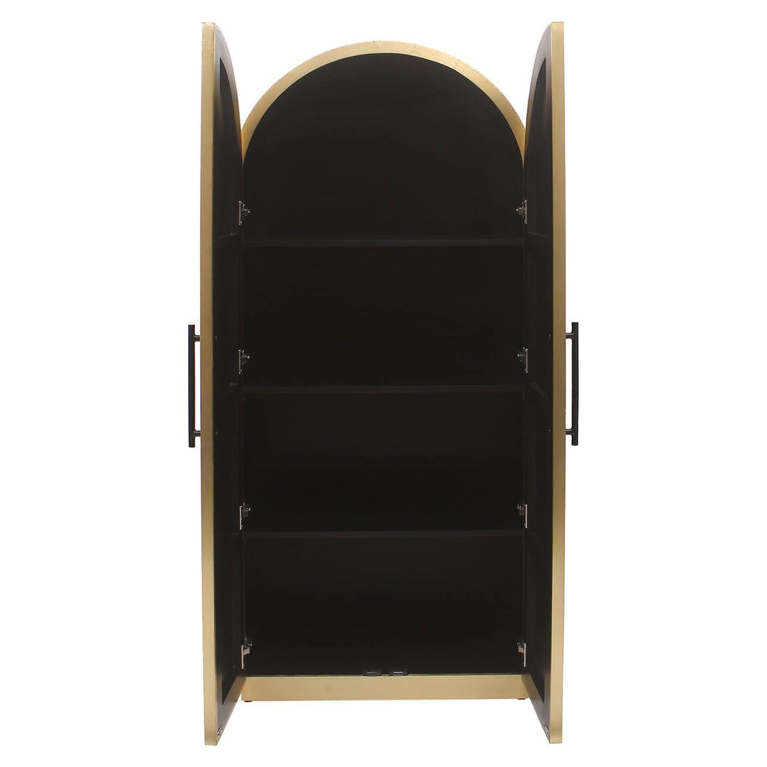 Richmond Interiors Les Arcs Brushed Gold Ribbed Cabinet