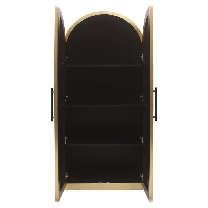 Richmond Interiors Les Arcs Brushed Gold Ribbed Cabinet