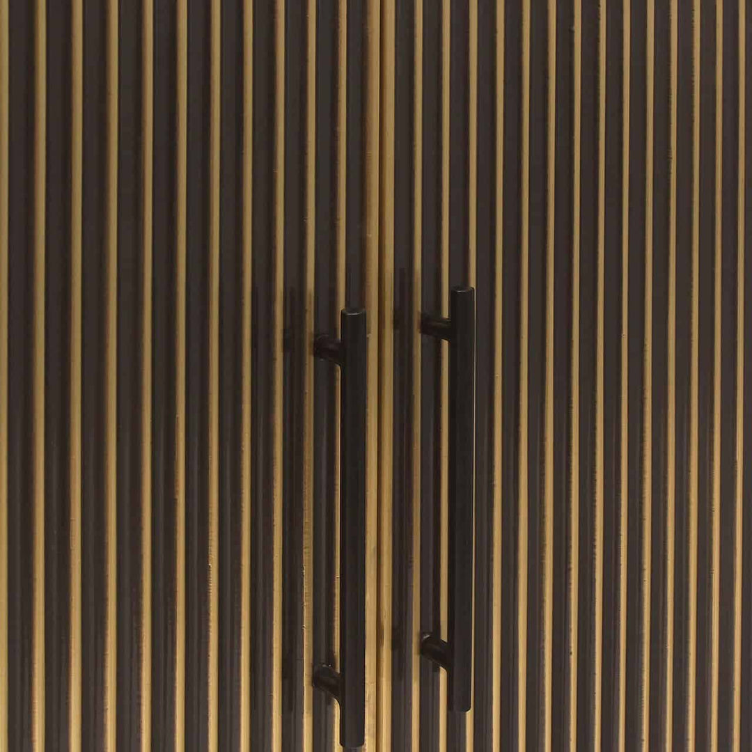 Richmond Interiors Les Arcs Brushed Gold Ribbed Cabinet