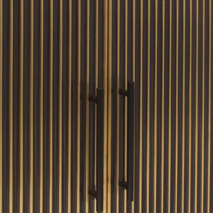 Richmond Interiors Les Arcs Brushed Gold Ribbed Cabinet