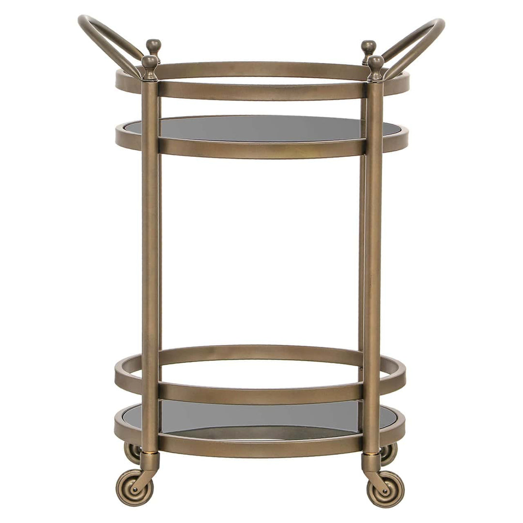 Richmond Interiors Hendricks Brass Brushed Gold Drinks Trolley