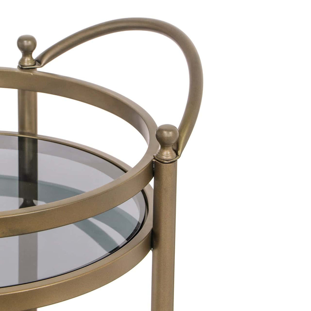 Richmond Interiors Hendricks Brass Brushed Gold Drinks Trolley
